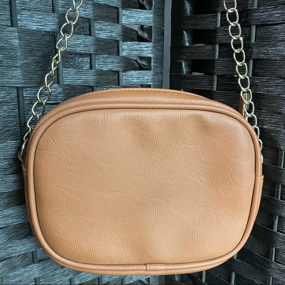 Brown Chevron Quilted Cross Body Bag - Picture 2 of 4